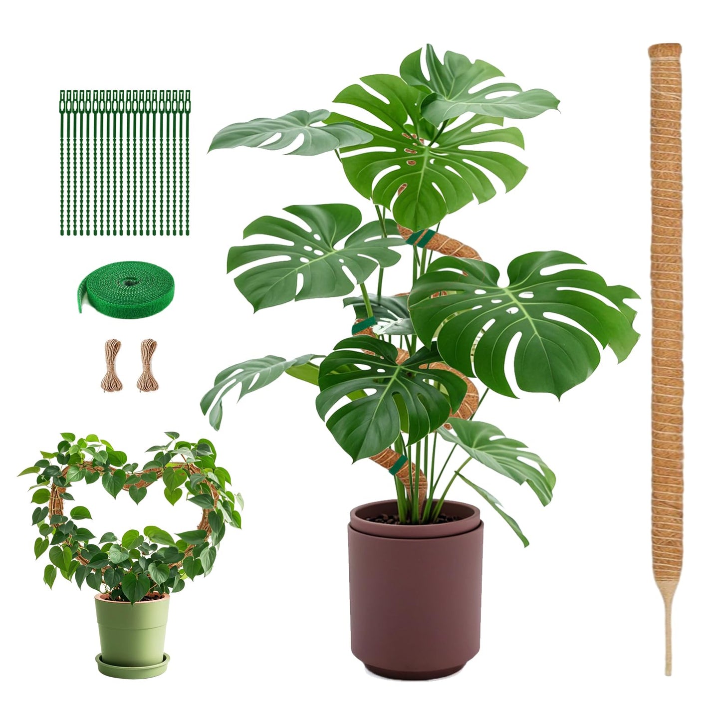 1 Pack 47.24 Inch Bendable Moss Pole for Monstera,120cm Plant Support Moss Sticks Stakes for Climbing Indoor Plants, Pothos & Philodendron - Coir/Coco Plant Trellis for Potted Climbers & Houseplants