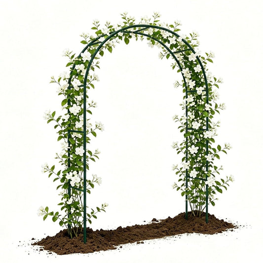 Metal Garden Arch Trellis for Climbing Plants, 4.6ft 7.8ft 10ft Outdoor Archway Arbor Stand for Roses, Cucumber Vines Frame for Raised Bed, Patio Backyard Wedding Decoration(Green,W7.87ft*H7.22ft)