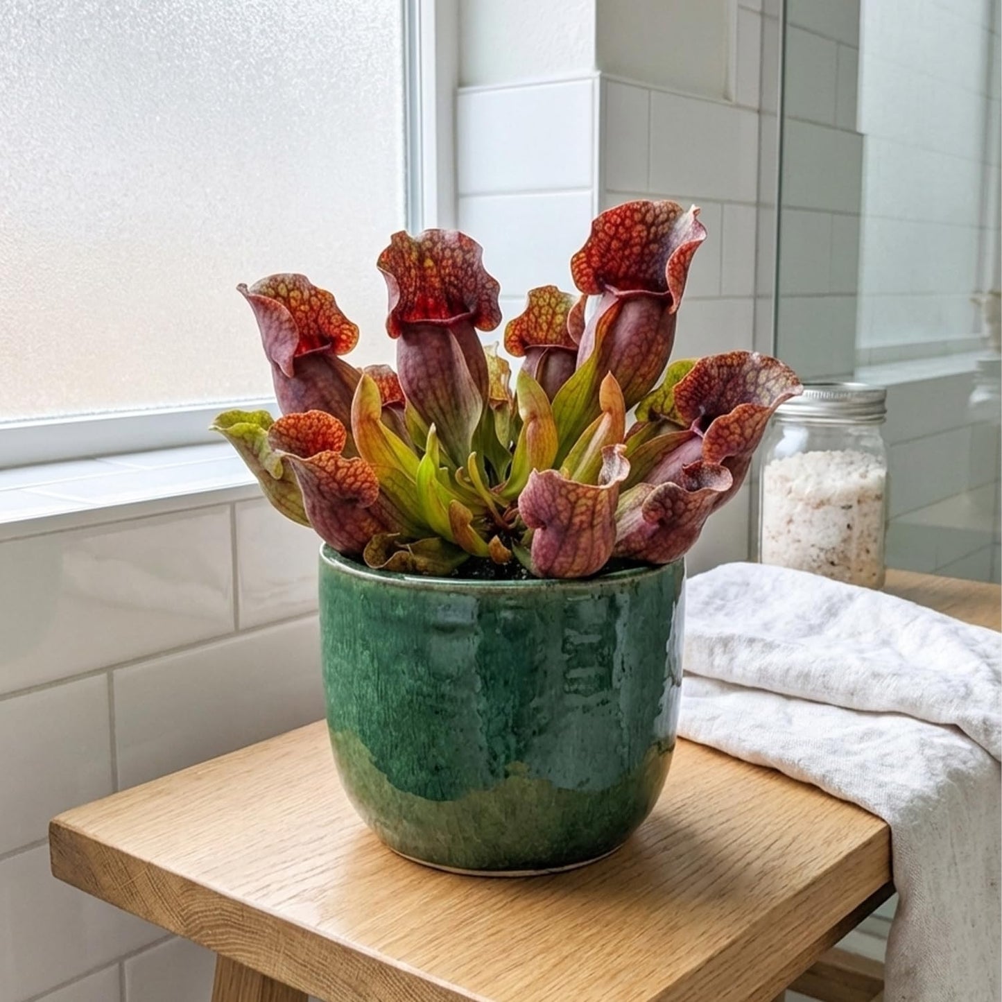 ragnaroc Sarracenia Purpurea SSP. Venosa 2-4" (Purple Pitcher Plant) 4ct – Live Plant for Indoor Outdoor Use, Carnivorous Plants – Live Arrival Guaranteed