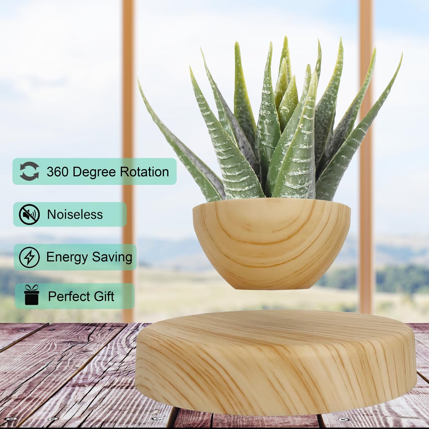 FLYSWITCH Magnetic Levitatng Plant Pot, Floating Plant Pot, Small Bonsai Pot for Succulent, Levitating Decoration for Home Office