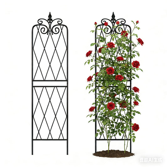 SCENDOR 2 Pack 71" H x15 W Trellis,Black Garden Trellis for Climbing Plants Outdoor Metal Frame Sturdy Trellis for Rose
