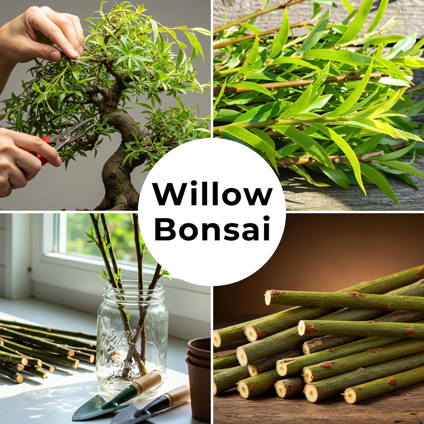 Abby’s Willow Bonsai Forest – 5 Willow Cuttings – Easy-to-Grow, Miniature Trees for Indoor or Outdoor Gardens