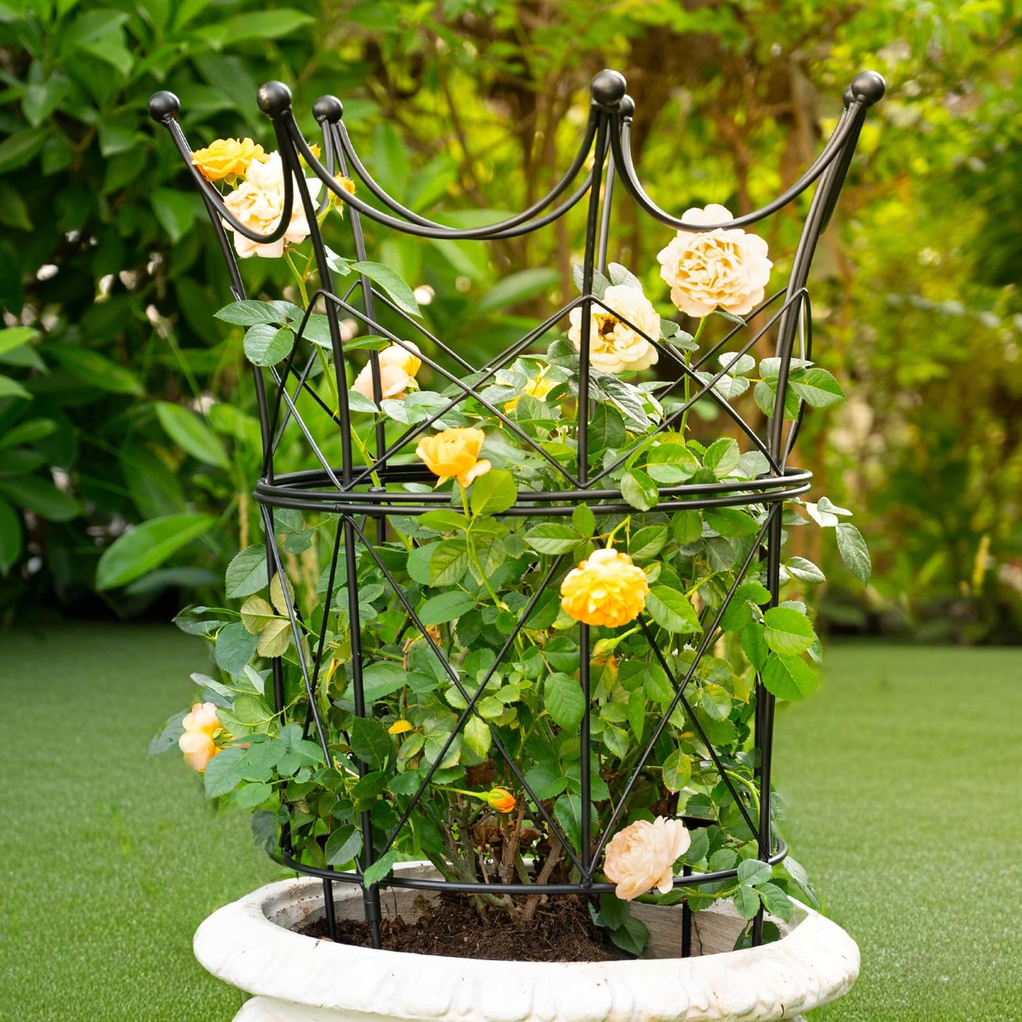 GOOOXIM Large Obelisk Trellis for Plant Supports 18.5in x 22.9in - Durable Metal Garden Support Cage for Peonies, Ideal for Indoor & Outdoor Use, Elegant Design, Easy to Install
