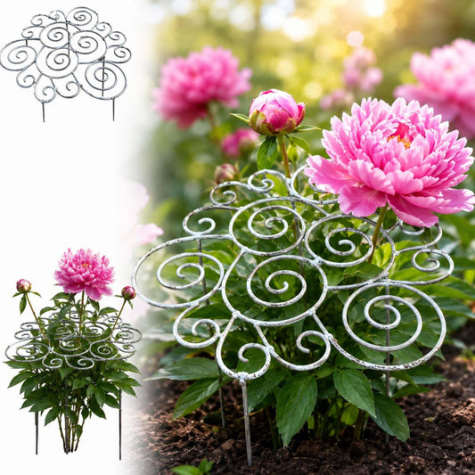 2026 New Peony Support,Metal Plant Support Ring for Garden,Peony Cage Stand,Heavy-Duty Flower Support Frame Indoor Pots, Flower Hoop, Decorative Grow,Outdoor Orchid Clip (L)