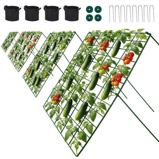 Toriexon Cucumber Trellis for Garden - 4 Pack, 48" L x 24" W Garden Trellis for Climbing Plants Outdoor with Support Structures, A Frame Trellis for Climbing Vegetables Peas, Vine, Bean