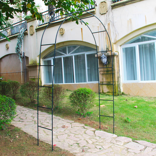 Green Iron Pergola Arbor Practical, 7.9 Feet High x 4.6 Feet Wide, Assemble Easily for Various Climbing Plant Wedding Garden Arch Bridal Party Decoration Wide Arbor