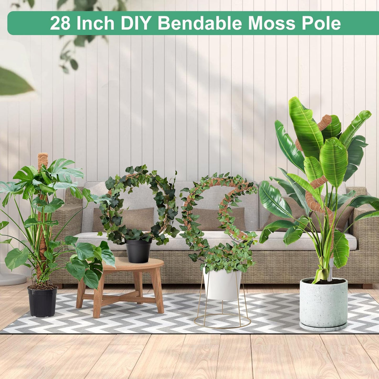 LifeNest 1 Pack Moss Pole, 28 Inch Monstera Plant Support, Moss Poles for Climbing Plants Indoor DIY, Coco Coir Plant Pole Moss Plant Stick Support Stake Kit for Potted Plants, Pothos, Philodendron
