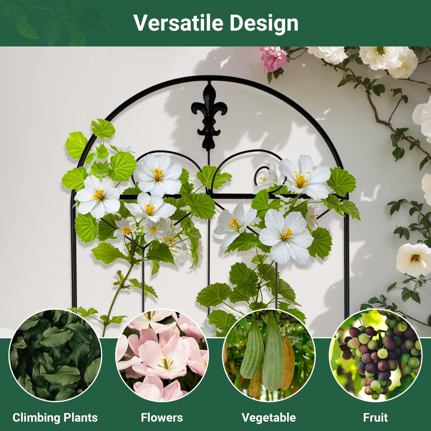 Toriexon Metal Trellis Outdoor 70.8" x 19.5", Trellis for Climbing Plants Outdoor, Rustproof Metal Garden Trellis for Vine Cucumbers, Vegetables, Flower Support