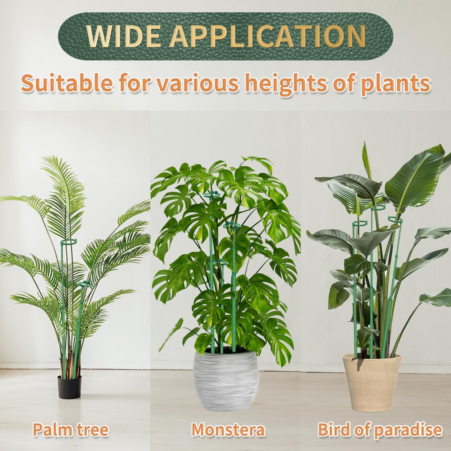 Telescoping Plant Stakes,7Pcs 14.3In to 25In Adjustable Monstera Plant Support Orchid Sticks with Clips, Plant Sticks Support Tall for Monstera,Orchids,Tomatoes,Vines & Indoor Outdoor Plants