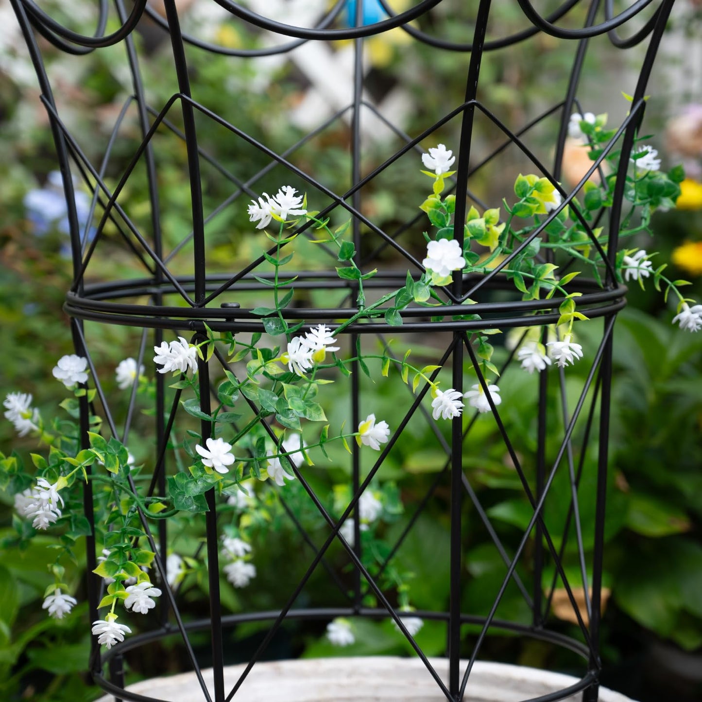 GOOOXIM Large Obelisk Trellis for Plant Supports 18.5in x 22.9in - Durable Metal Garden Support Cage for Peonies, Ideal for Indoor & Outdoor Use, Elegant Design, Easy to Install
