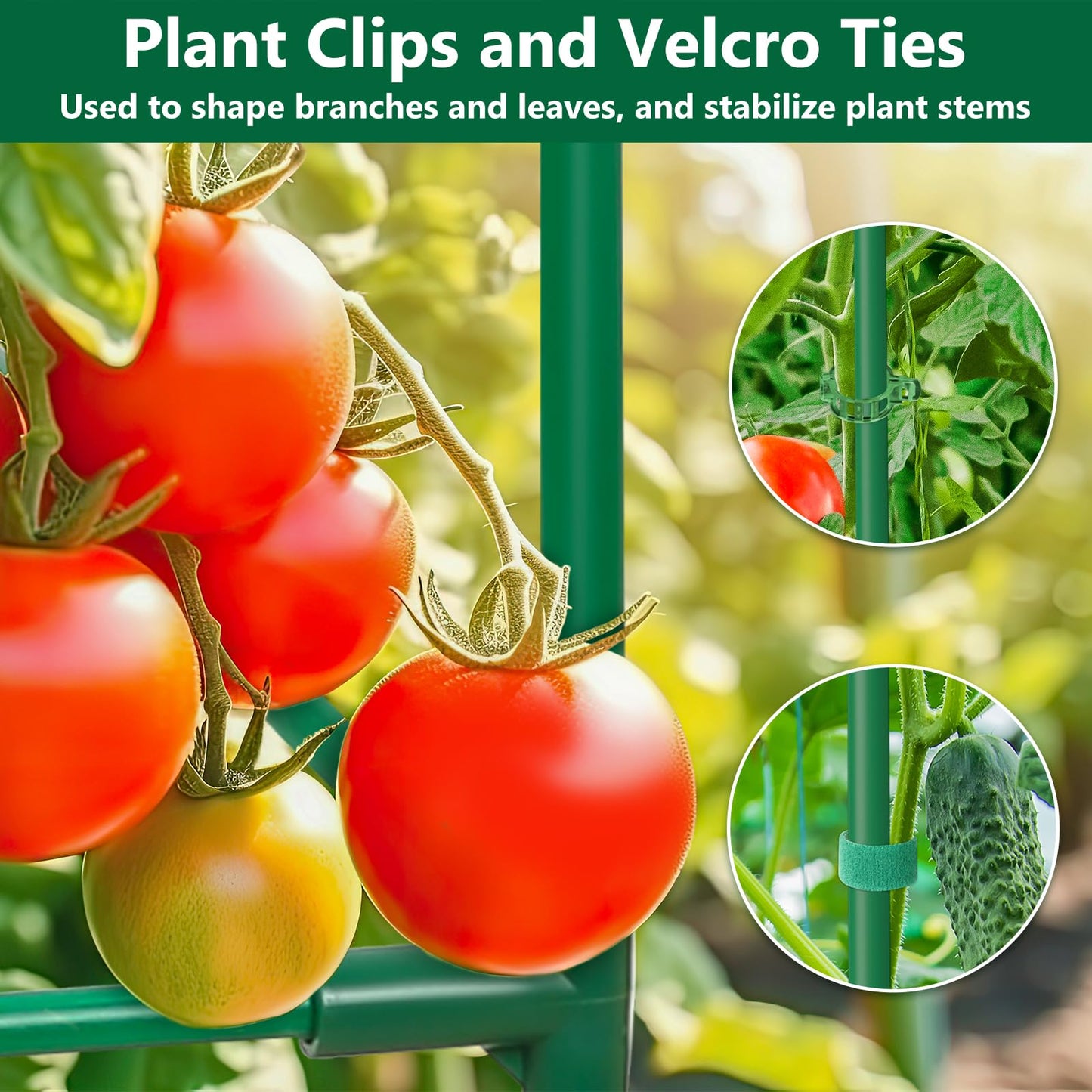 LifeisLuck 2 Pack Tomato Cages for Garden, 49 Inch Tall Tomato Cage with 7 Gallon Planter Bags, Plant Support Trellis Frames for Garden Cucumber Vegetables Plants Climbing Outdoor Indoor