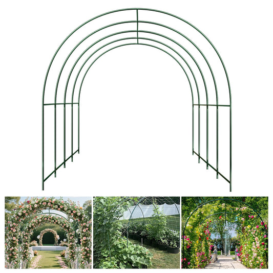 SmarketBuy Large Garden Support Arch Frame for Climbing Plants, 13.1 x 7.05 x 7.22 ft Heavy Duty Plant Climbing Arbor Arch, Multi-Purpose Support Frame for Vines, Weddings & Backyard Decoration