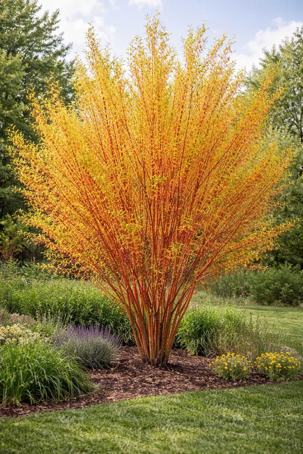 Flame Willow Tree Cuttings for Planting – Bright Red & Orange Stems – Fast Rooting Willow for Colorful Landscaping, Privacy & Winter Interest (2 Trees)