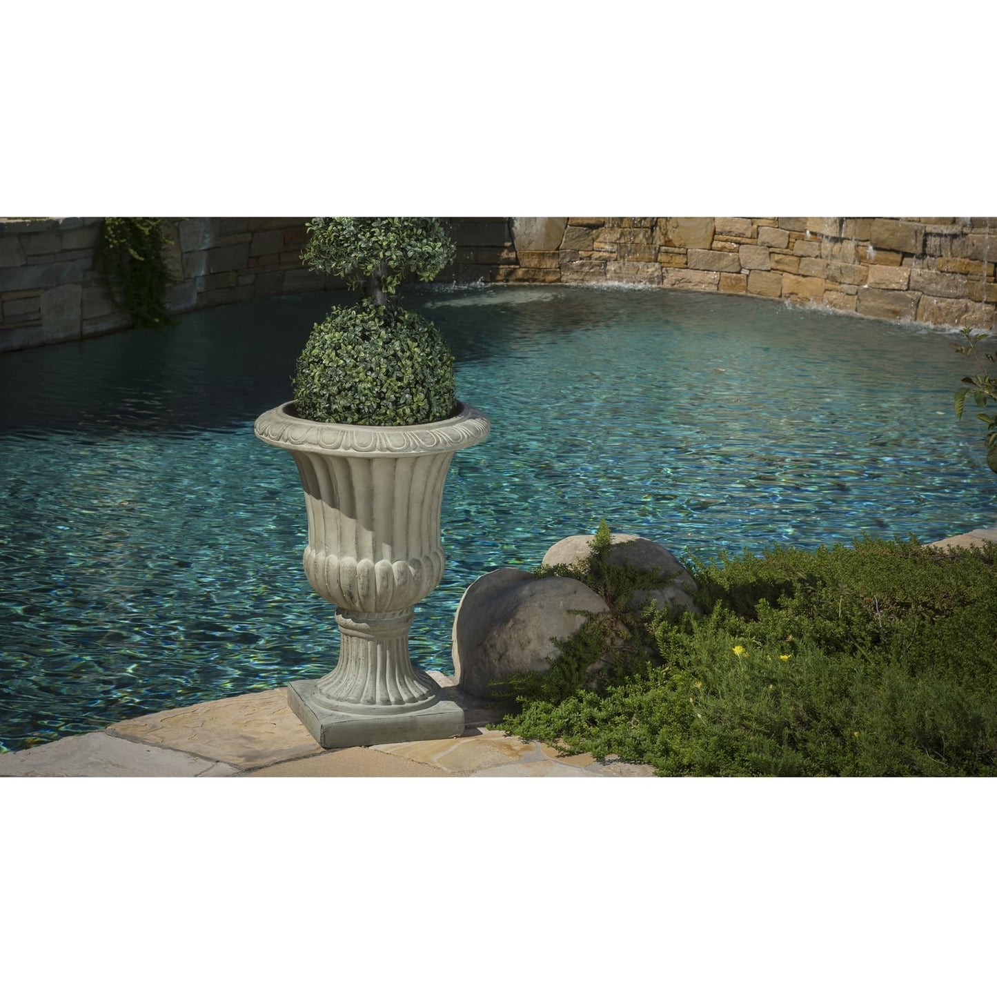 Gubaiao 26" Large Urn Planters for Outdoor Plants - Versatile Indoor/Outdoor Garden Planter Urns Flower Pots with Antique Green Magnesium Oxide Finish