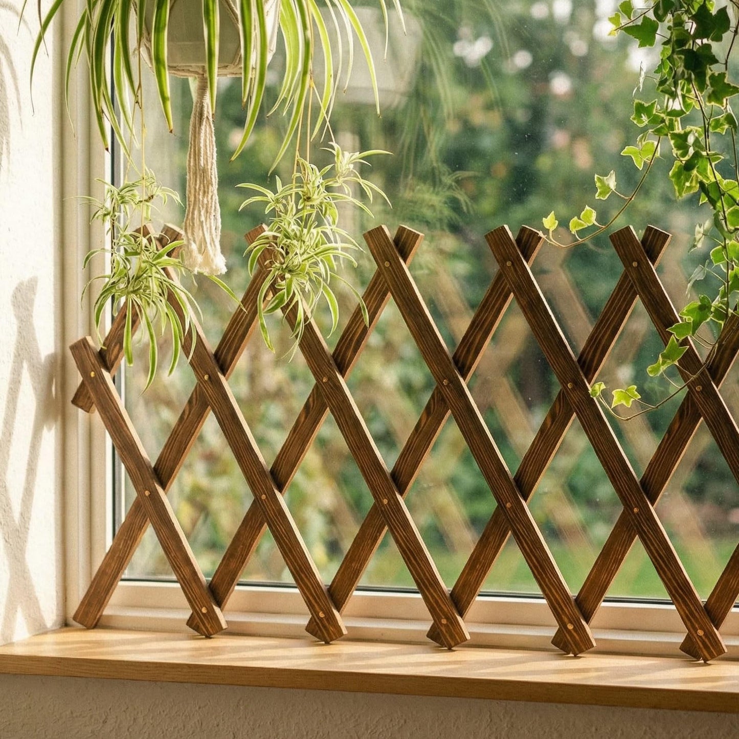 4 PCS Expandable Garden Trellis, 13.1" x 67" Trellis for Climbing Plants Outdoor, Wooden Lattice Fence Wall Panel Lattice Panels for Outside, for Climbing Plants Vine Ivy Rose Cucumbers Clematis（4PC）