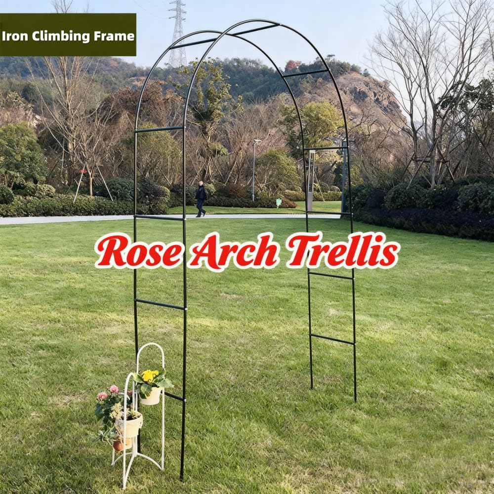 Garden Arch Trellis,Metal Pergola Arbor, Wedding Arch Flowers Frame Backdrop Stand,Garden Arch Arbor for Climbing Plant Wedding Bridal Party Decoration,Assemble Freely 2 Sizes