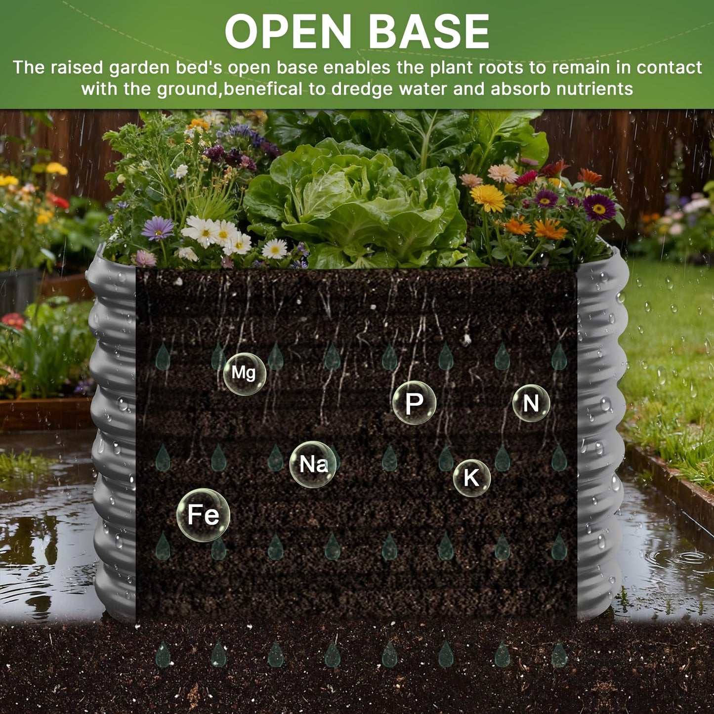 Mostmahes 4 PCS Tall 2x2x1.5ft Galvanized Raised Garden Bed Outdoor, Metal Garden Bed for Vegetables, Above Ground Garden Box for Flower, Steel Raised Beds for Gardening