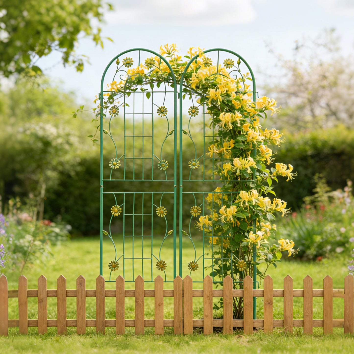 CQSXDA 2 Pack Large Garden Trellis 71" H x 19.7" W Heavy Duty Rustproof Green Iron Plant Trellis for Potted Plant Support Metal Climbing Rose Trellis Vine Vegetable Cucumber
