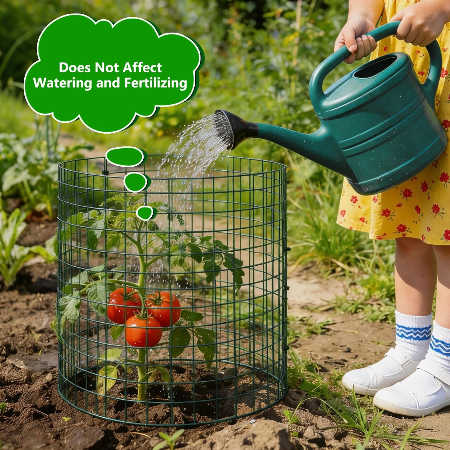 8 Pack Plant Protectors from Animals, 12''x14'' Metal Plant Cages for Outdoor Plants, Garden Plant Protector with Stakes & Zip Ties, Keep Rabbits Squirrels Out, Plant Cage for Flowers Vegetables