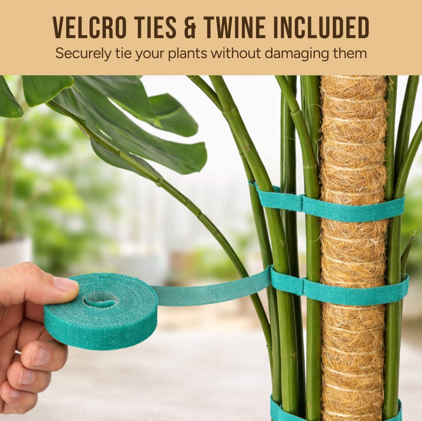 Craft911 Moss Pole Monstera Plant Support – 2 Pack 48” Bendable Moss Pole Monstera Plant Support, Plant Stakes for Indoor Plants, Tall Plant Sticks Support for Climbing Plants