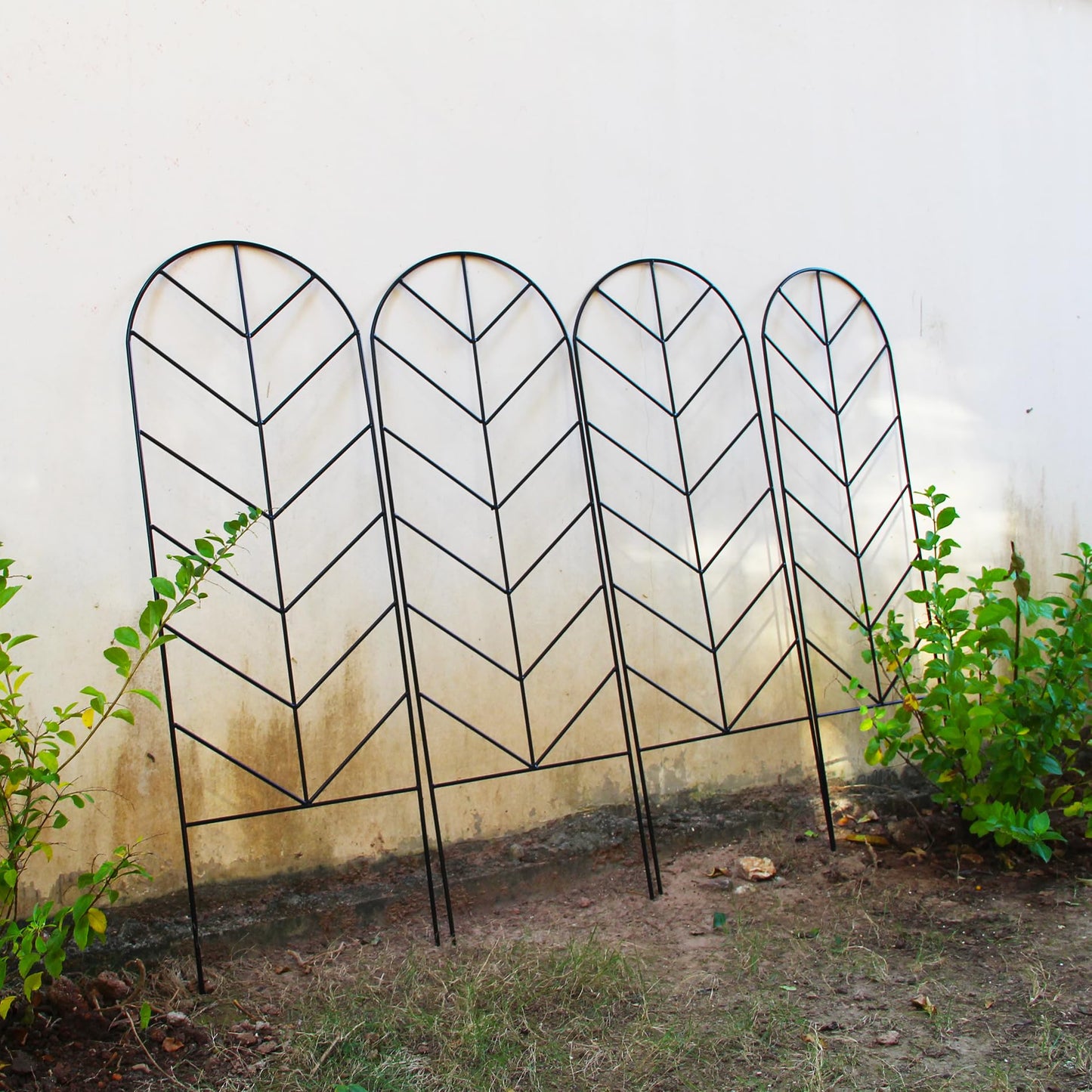 SCENDOR 2 Pack Trellis for Climbing Plants Outdoor 45" H x 15.9" W Garden Trellis, Plant Trellis for Climbing Rose Vegetable Flower, Lawn, Backyard, Black Metal Trellis