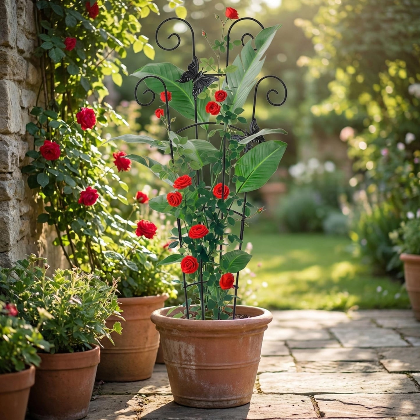Plant Trellis 2 Pack Trellis for Potted Plants, 30 Inch Tall Butterfly Indoor Plant, Expandable & Rust-Resistant Metal Climbing Support for Vines