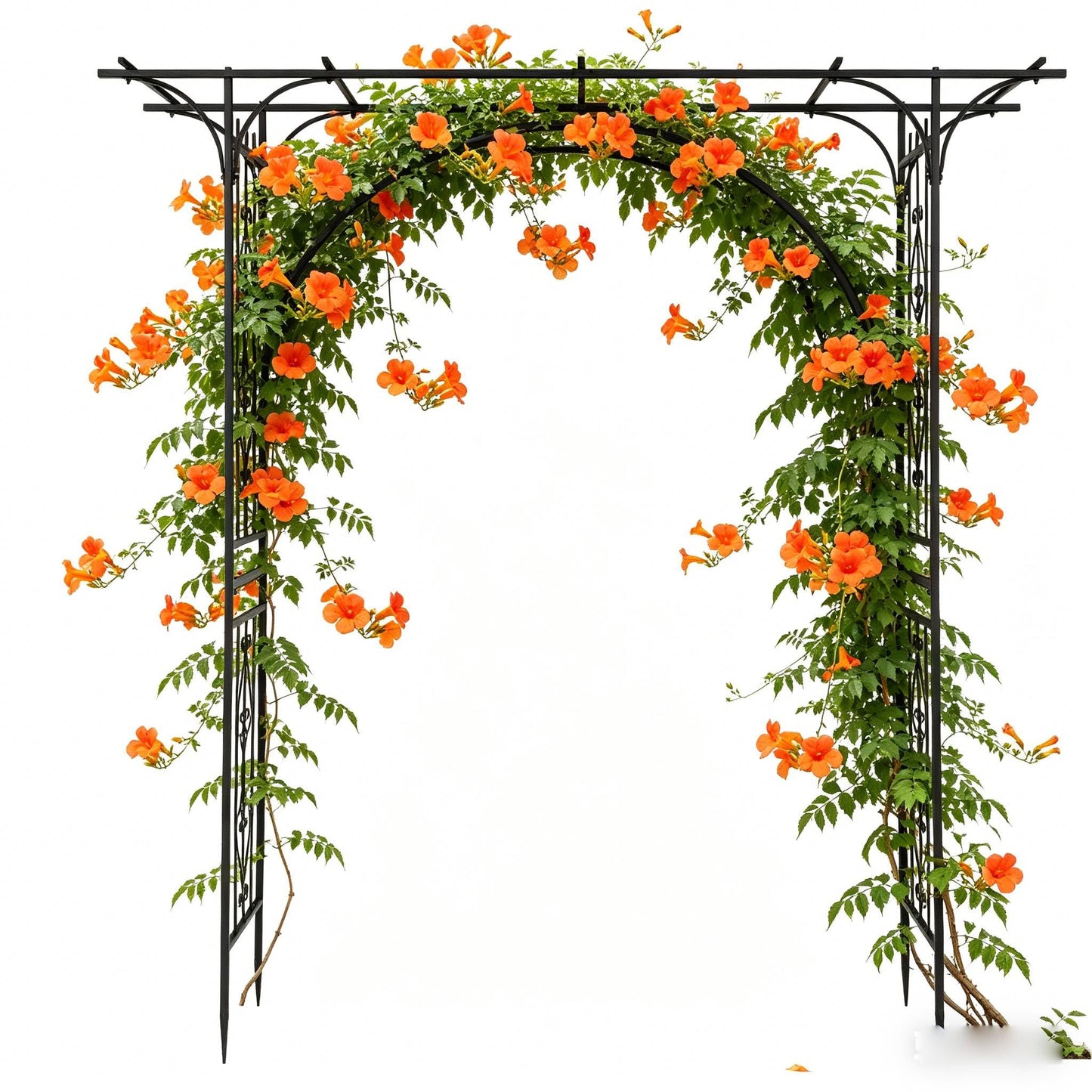 NAICKUC Garden Arch Trellis for Climbing Plants Outdoor, Wedding Arch Backdrop Stand, 7.1ft Metal Arched Framework for Weddings, Birthday Parties, Garden Arbor, Photography Studio Backdrops