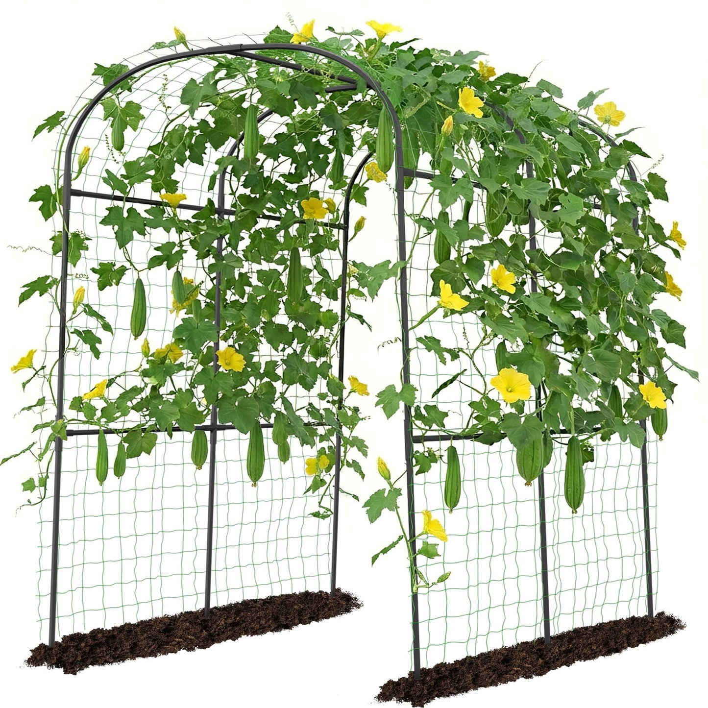 DoCred Tall Garden Arch Trellis for Climbing Plants, 83 Inch Tall Metal Plant Support Trellis Archway for Climbing Vine Vegetable/Fruit/Flower Outdoor Yard Lawn Garden Arch Tunnel Trellis