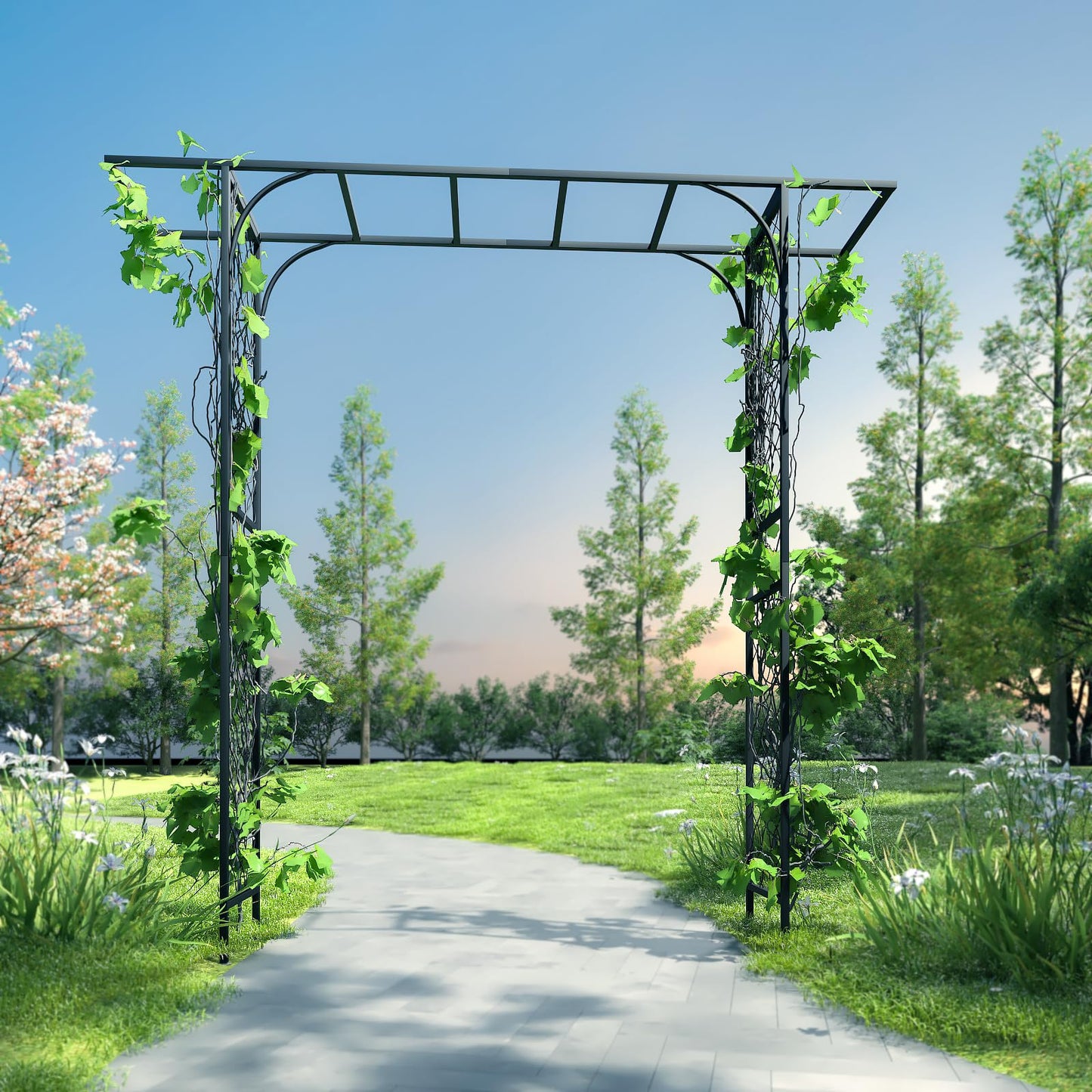 Zhongma Metal Garden Arbor, 83.5'' High x 82.7'' Wide, Outdoor Arch for Climbing Plant, Decorations Pergola