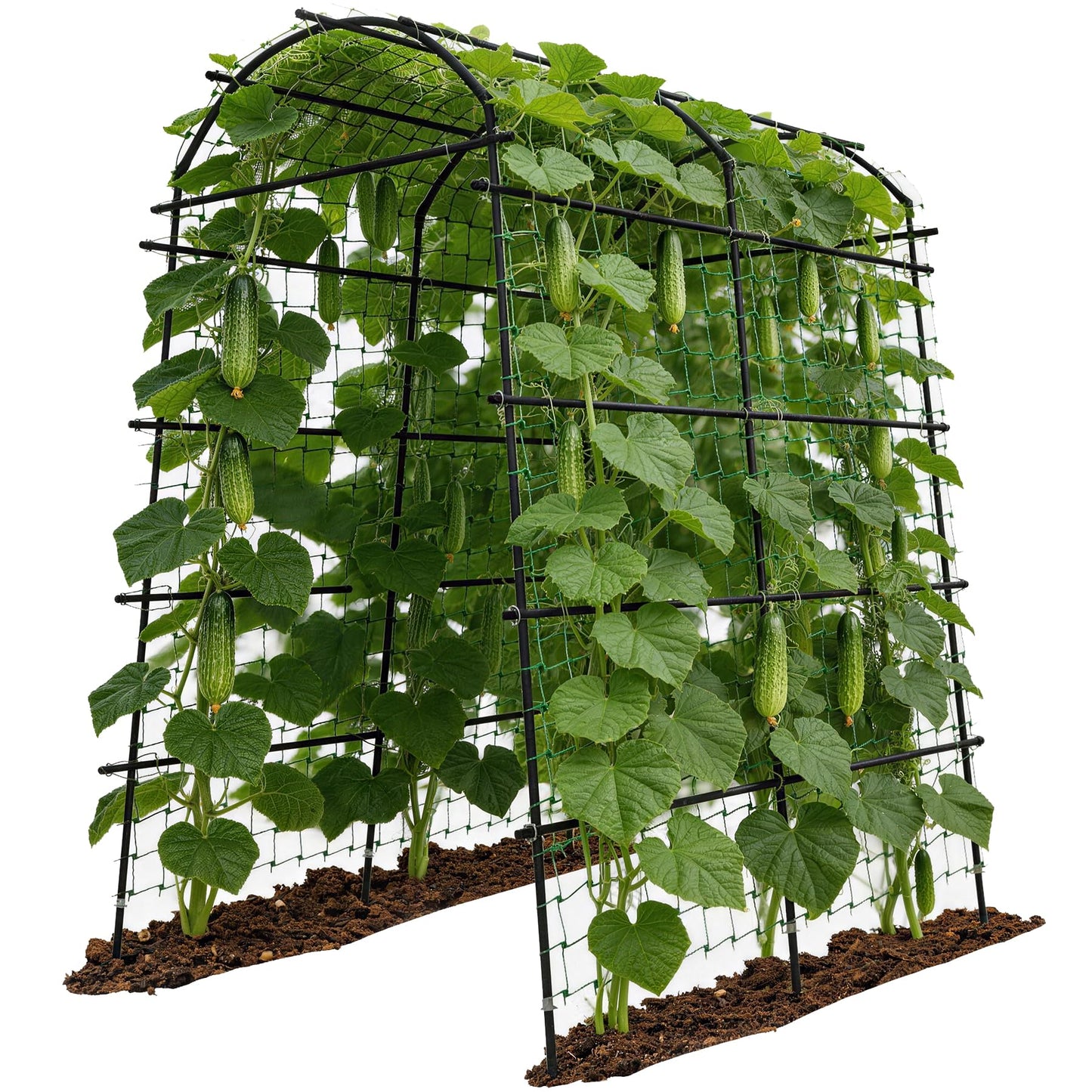 Toriexon Garden Arch Trellis for Climbing Plants, Adjustable Tunnel Trellis 7.4FT Tall & 5.7 FT Depth, Metal Plant Support Garden Trellis Arch for Outdoor Climbing Vine,Vegetable, Fruit, Flower