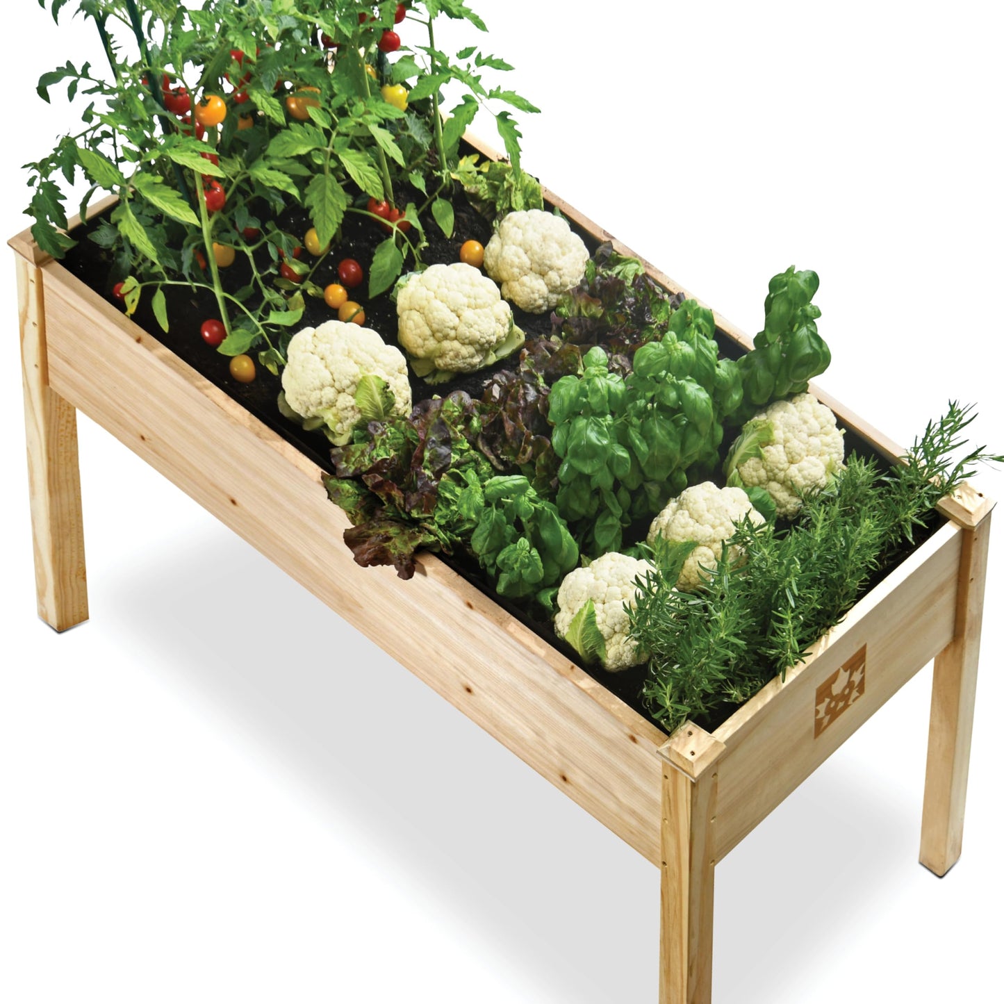 Maple99 Raised Garden Bed with Legs 48x24x30 - Natural Cedar Wood Elevated Planter Box with Bed Liner for Flowers, Veggies, Herbs - 200lb Capacity