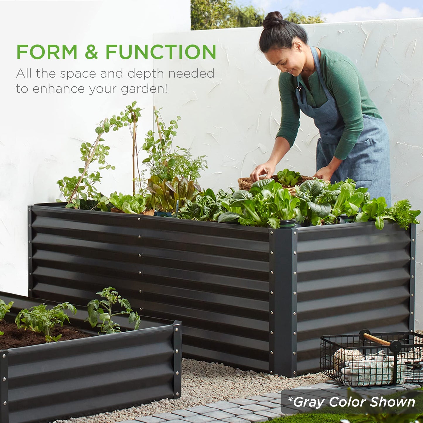 Best Choice Products 6x3x2ft Outdoor Metal Raised Garden Bed, Deep Root Box Planter for Vegetables, Flowers, Herbs, 269 Gallon Capacity, 100% Non Toxic Materials - Black