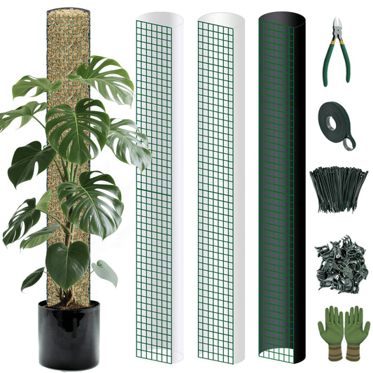 Metal Moss Poles for Climbing Plants, D-Shape Sphagnum Moss Pole Monstera Plant Support for Climbing Plants, DIY Plant Stakes Work with Sphagnum Moss (12ft D-Shaped)