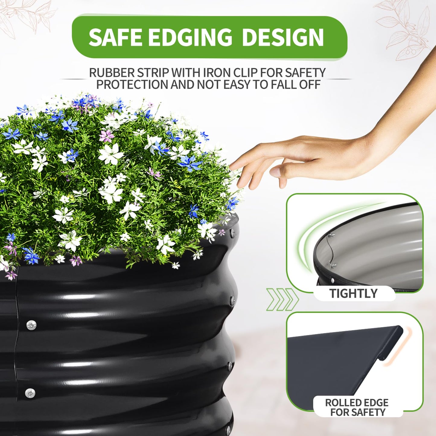 Permade Galvanized Raised Garden Bed Outdoor- Raised Beds for Gardening| Metal Planter Box, Steel Raised Garden Bed Kit with Safety Edging and Gloves for Vegetables, Flower, Herbs (6x2x1.4FT, Gray)