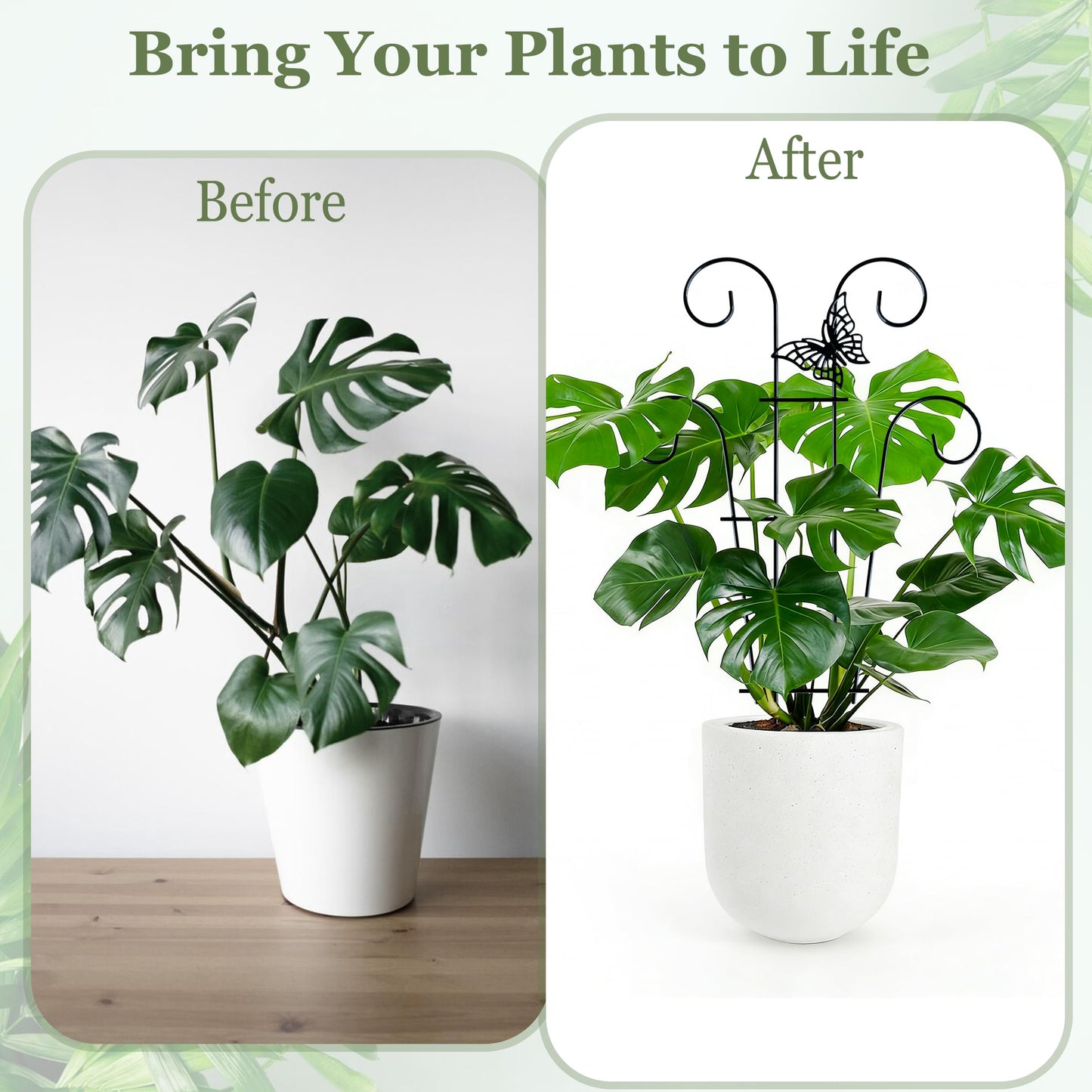4 Pcs Butterfly Trellis for Potted Plants Indoor, 14.6 inch Small Garden Metal Trellis for Climbing Plants Outdoor, Stackable Pothos Plant Climber Support for Hoya Vine Ivy Flower Plant Support