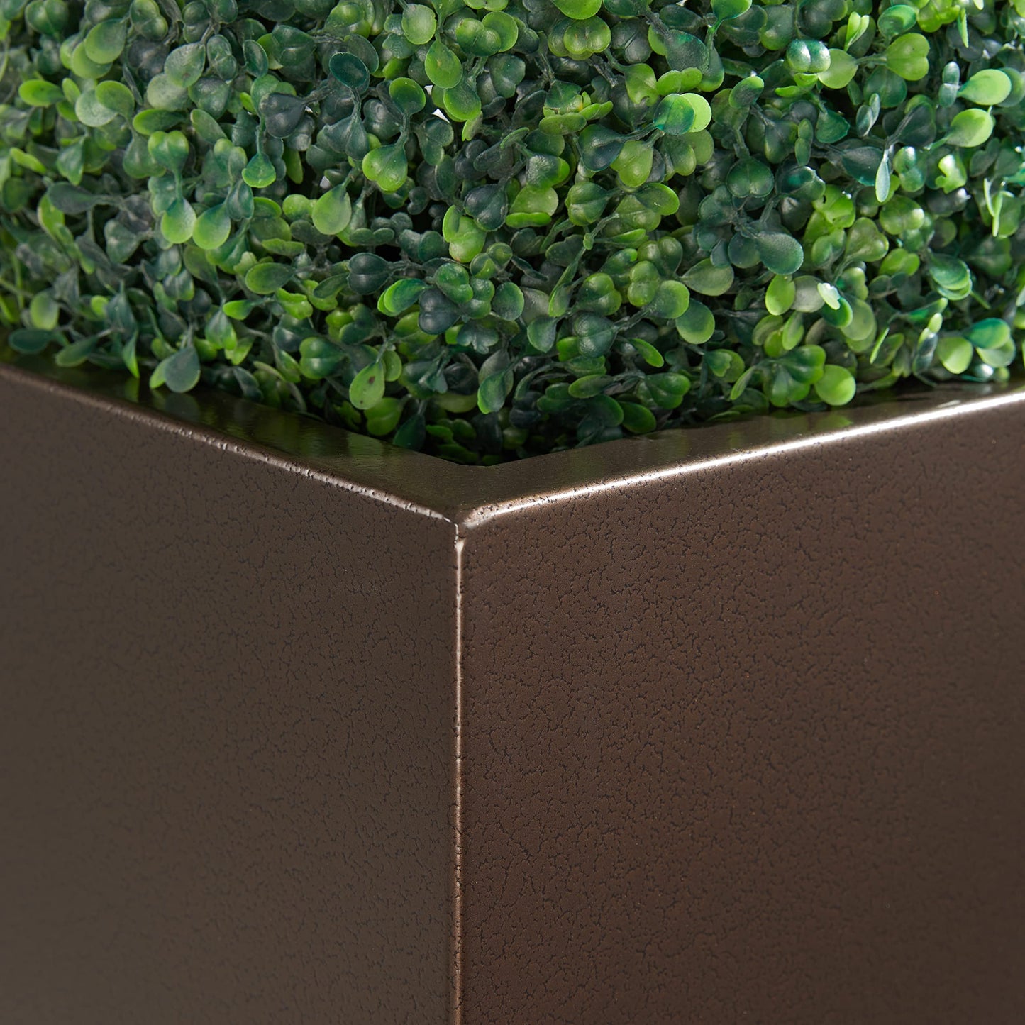 Wallowa Large Planter for Outdoor Plant 14Lx14Wx30H Inches Metallic Heavy Tall Planter Box for Outdoor & Indoor, Rectangular Flowerpot 25Lbs/PC, Espresso, No Assembly and Seamless, Set of 2