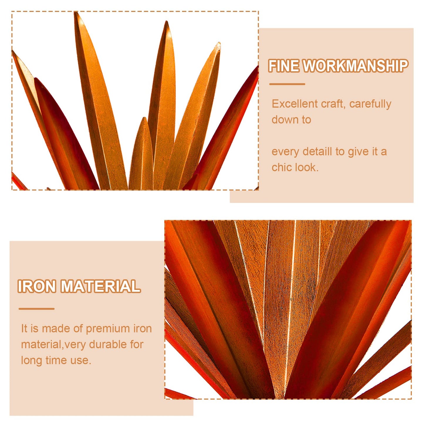 Homight Large Agave Sculpture Rustic Metal Agave Plant Outdoor Interior Decoration Outdoor Lawn Decoration Yard Wooden Posts Matching Garden Suitable for Patio