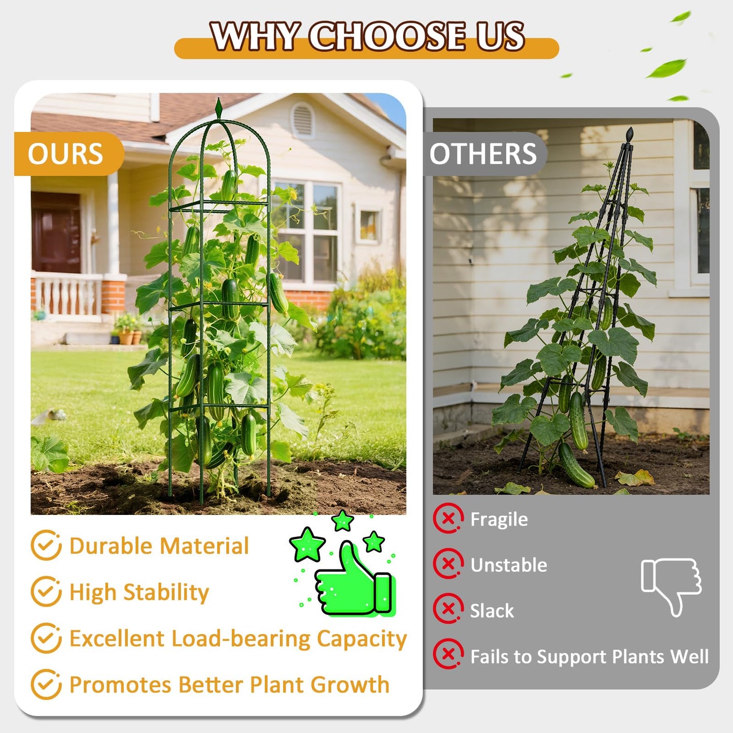 Garden Trellis for Climbing Plants, Tomato Cage, Rose, Flowers, Grape, Pea, Cucumber Trellis, Rustproof Plastic Coated Metal Plant Support for Potted Plants Indoor Outdoor - 1PC Plant Trellis