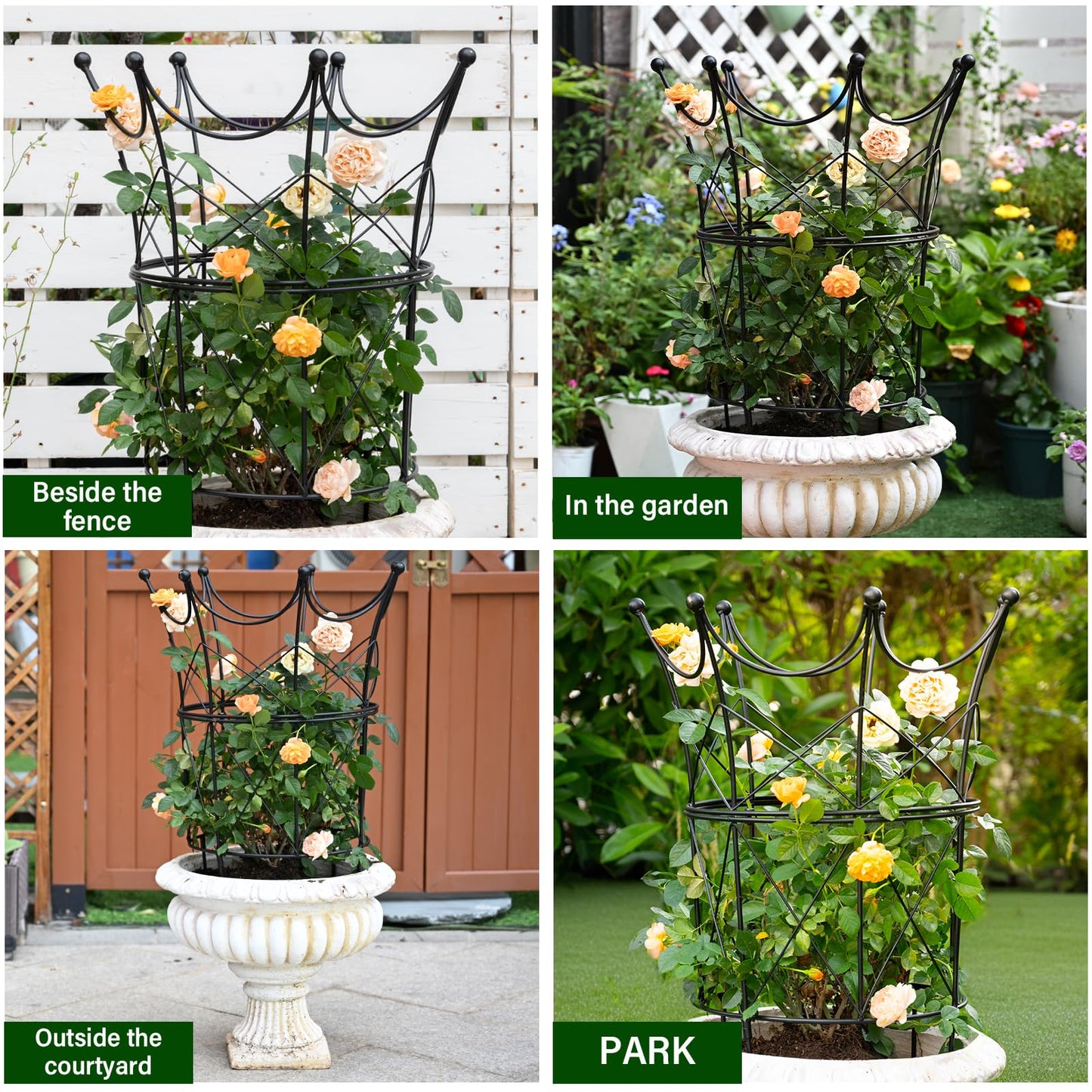 GOOOXIM Large Obelisk Trellis for Plant Supports 18.5in x 22.9in - Durable Metal Garden Support Cage for Peonies, Ideal for Indoor & Outdoor Use, Elegant Design, Easy to Install