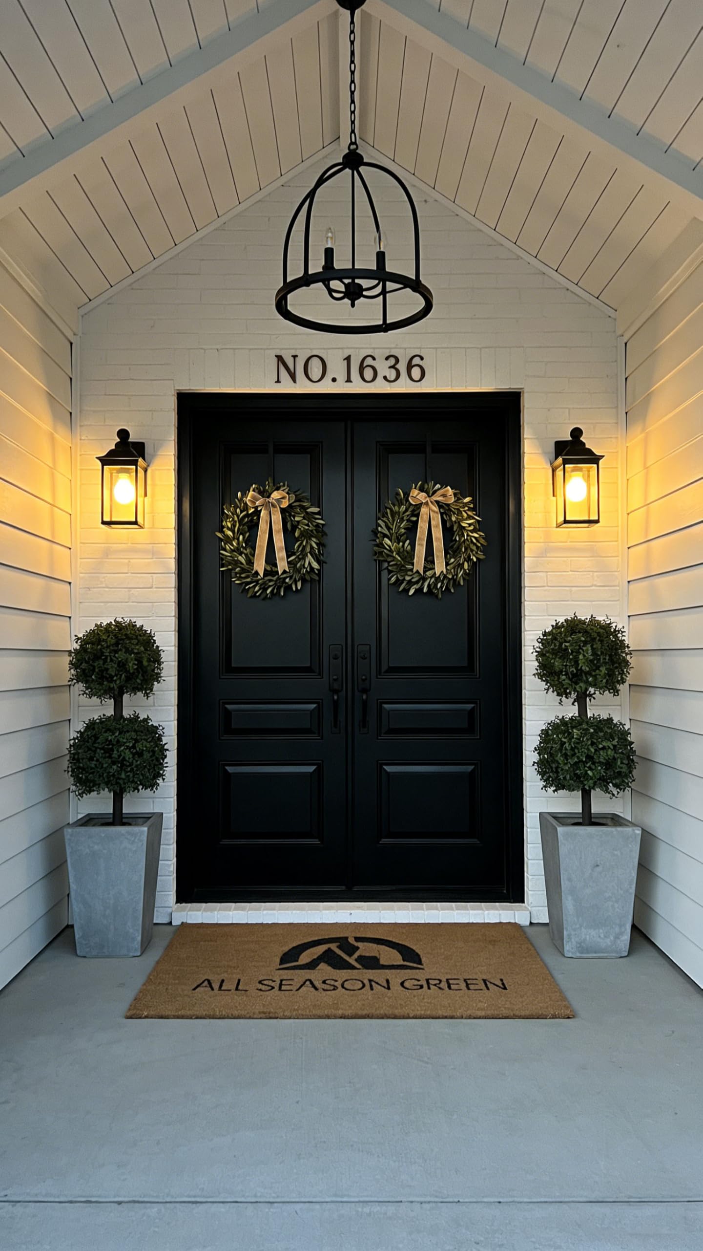 ALL SEASON GREEN 3ft Topiary Trees Artificial Outdoor Double Ball Shape Boxwood Topiary UV Resistant, Front Porch Decor Set of 2