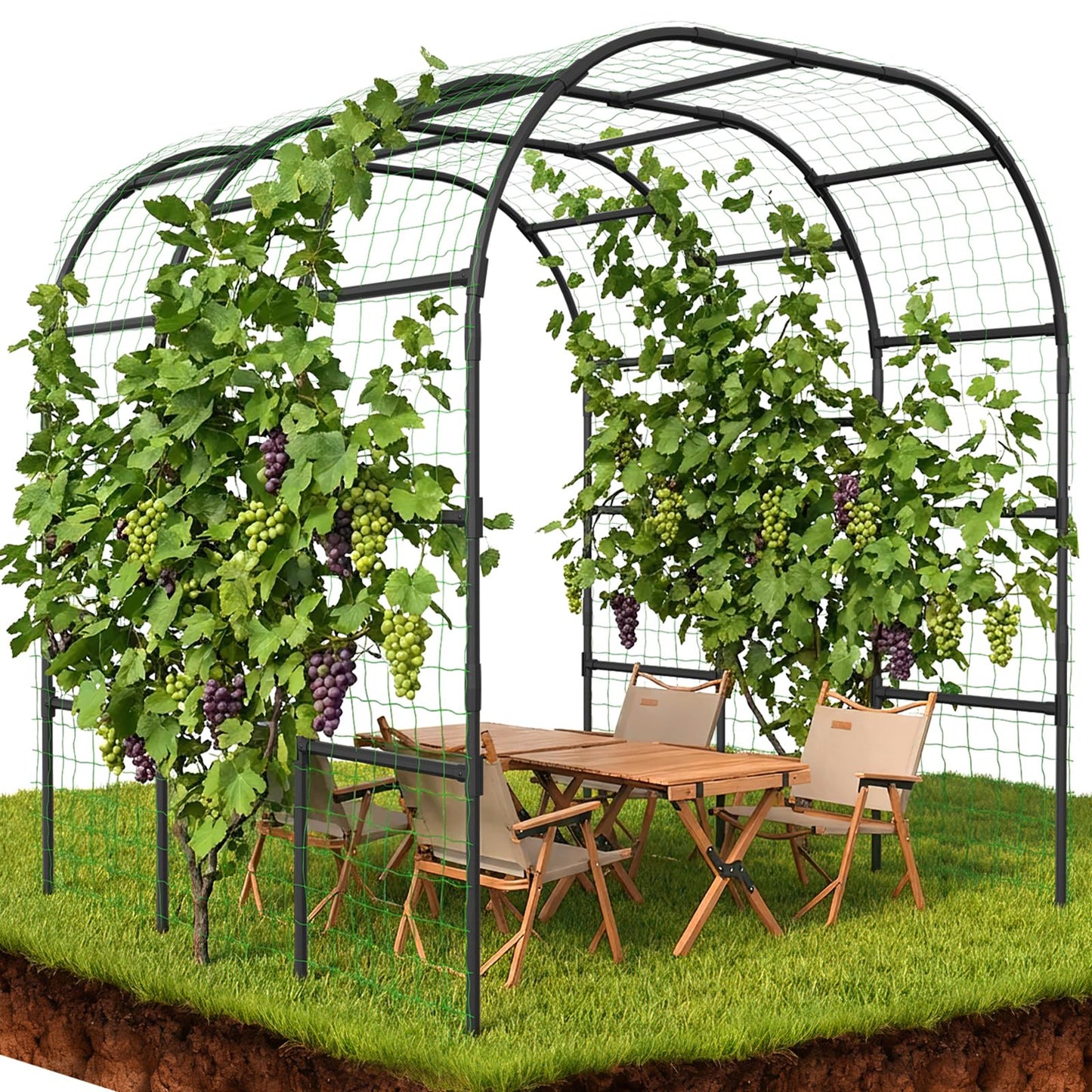 Tall Garden Arch Trellis for Climbing Plants, 88in Tall Metal Plant Support Trellis Archway for Climbing Plant Vegetables Cucumber, Outdoor Yard Lawn Garden Arch Tunnel Trellis