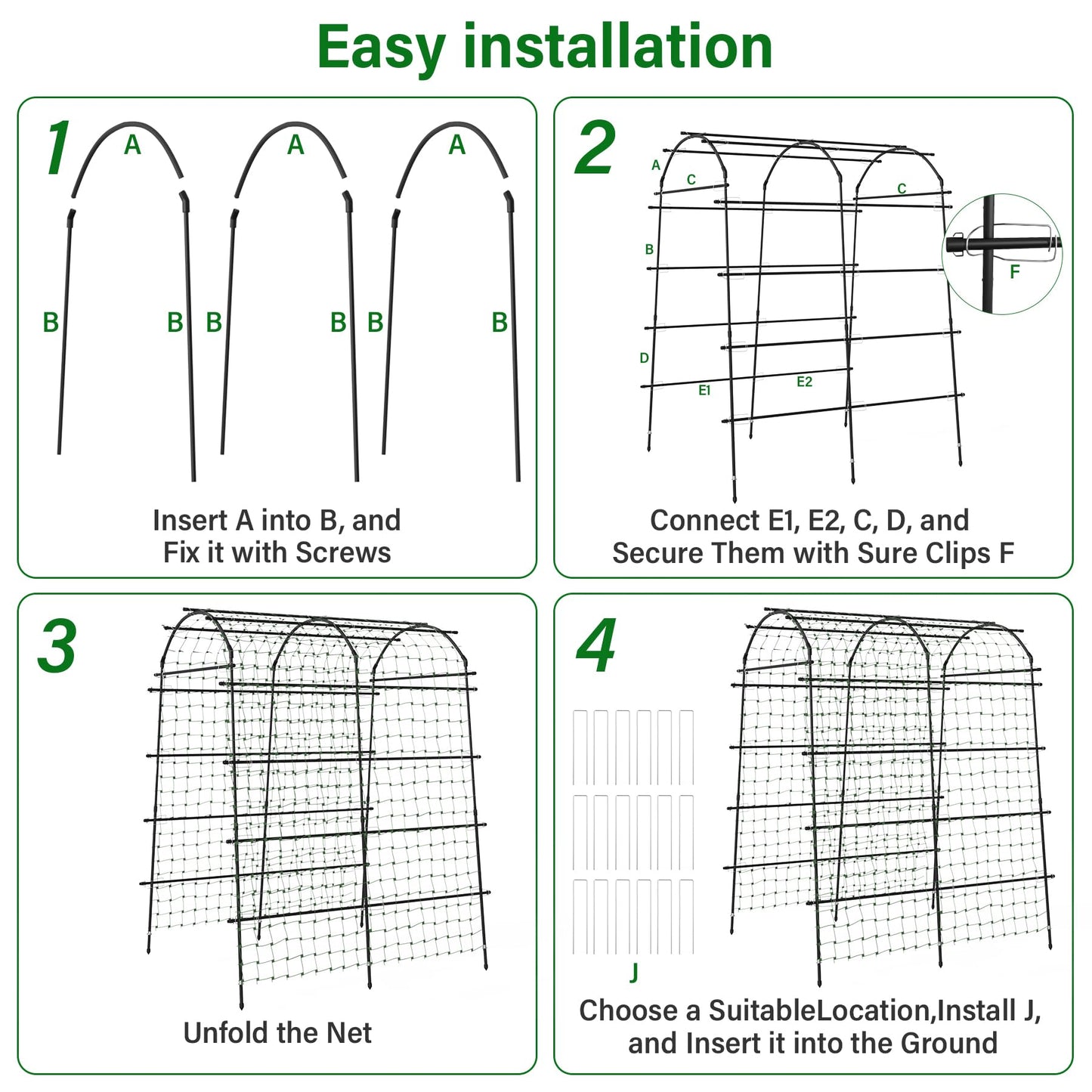 Toriexon Garden Arch Trellis for Climbing Plants, Adjustable Tunnel Trellis 7.4FT Tall & 5.7 FT Depth, Metal Plant Support Garden Trellis Arch for Outdoor Climbing Vine,Vegetable, Fruit, Flower