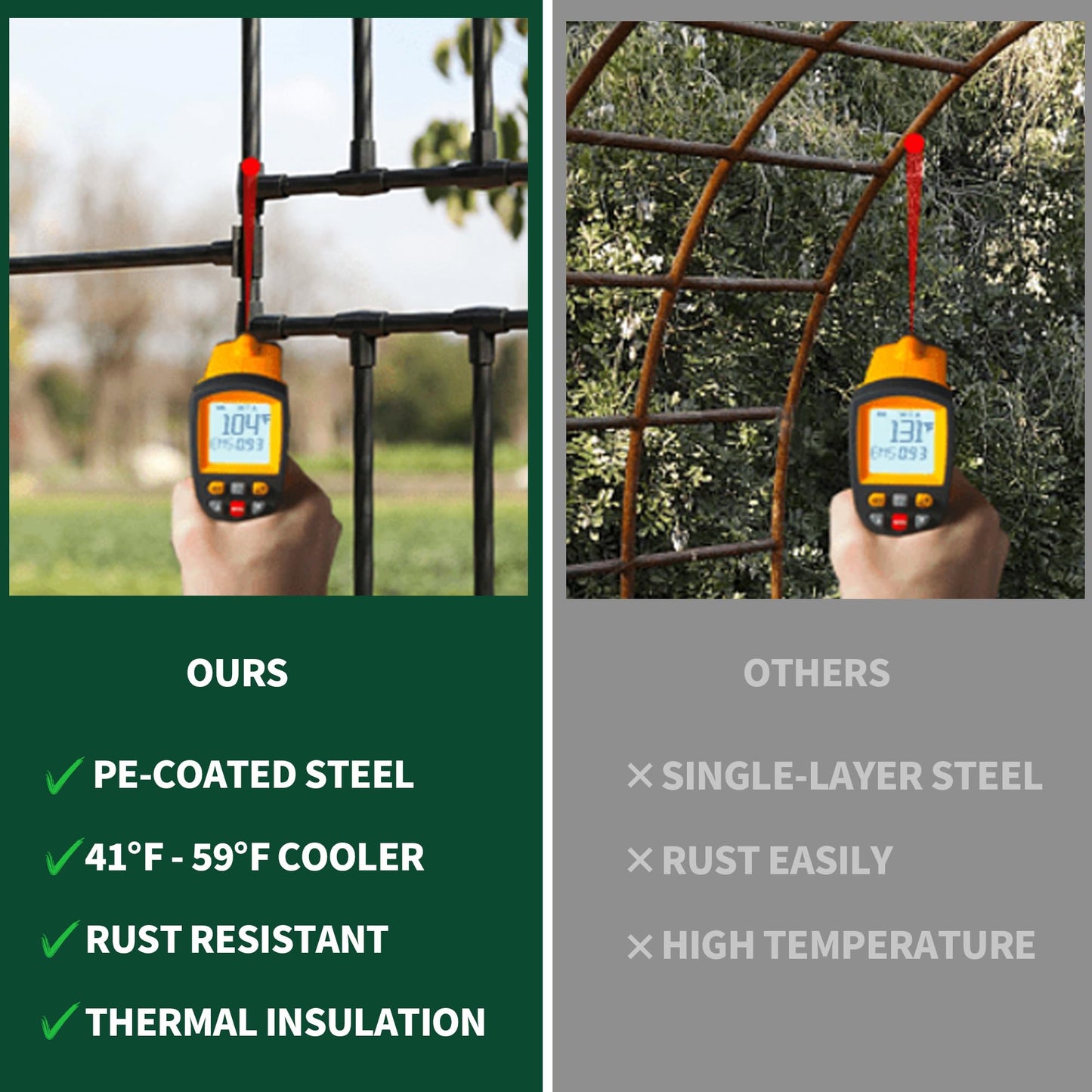 OnlyGarden Garden Arch Trellis, Trellis Arch for Climbing Plants Outdoor, 8.2 x 7.9FT Metal Full Garden Arbor, Garden Trellises for Patio Lawn Backyard, Large Archway Decoration Black 98.4" x 94.5in
