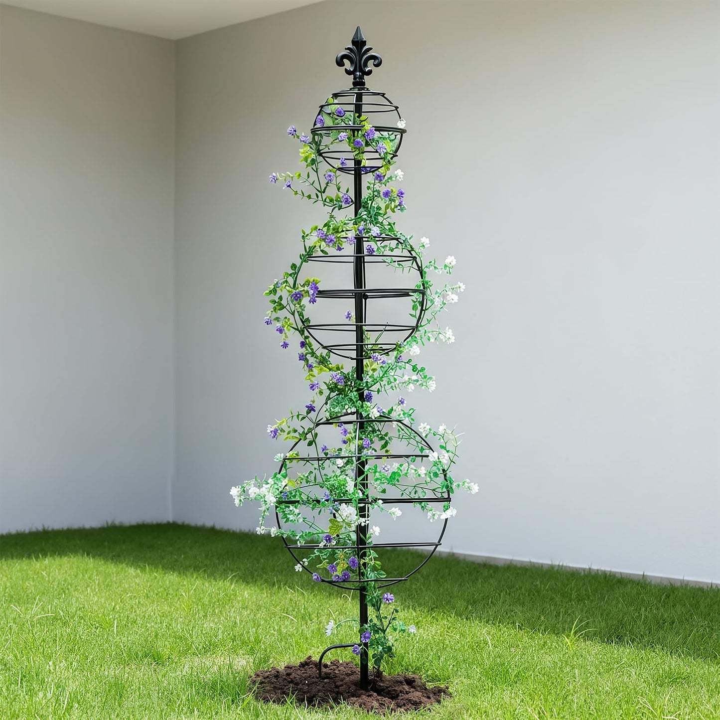 GOOOXIM Obelisk Trellis - Elegant 49.5 x 12 Inch Metal Climbing Plant Support for Outdoor Roses, Potted Vines, and Flower Gardens - Perfect Decorative Accent for Home and Garden Decor