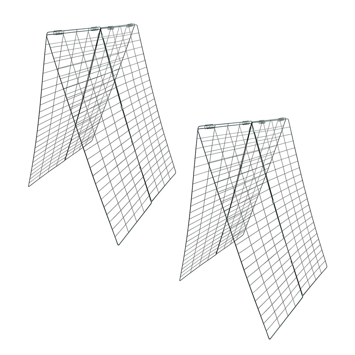 Garden Cucumber Trellis A-Frame Folding Plant Trellis 48 Inch by 34 Inch for Climbing Vegetables Flowers Green 2 Pack with Clips,Cable Ties and Ground Stakes