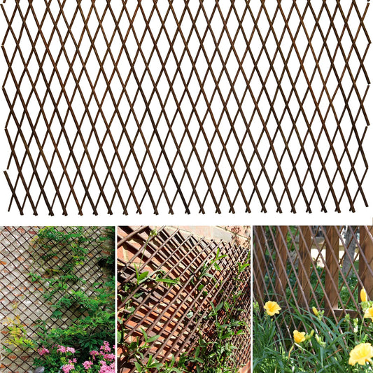 Helprise Expandable Willow Lattice Fence Panel Plant Support Garden Trellis Willow Trellis Fence for Climbing Plants Vine Ivy Rose Cucumbers Clematis Outdoors Garden Yard,36X92 Inch(4PC)