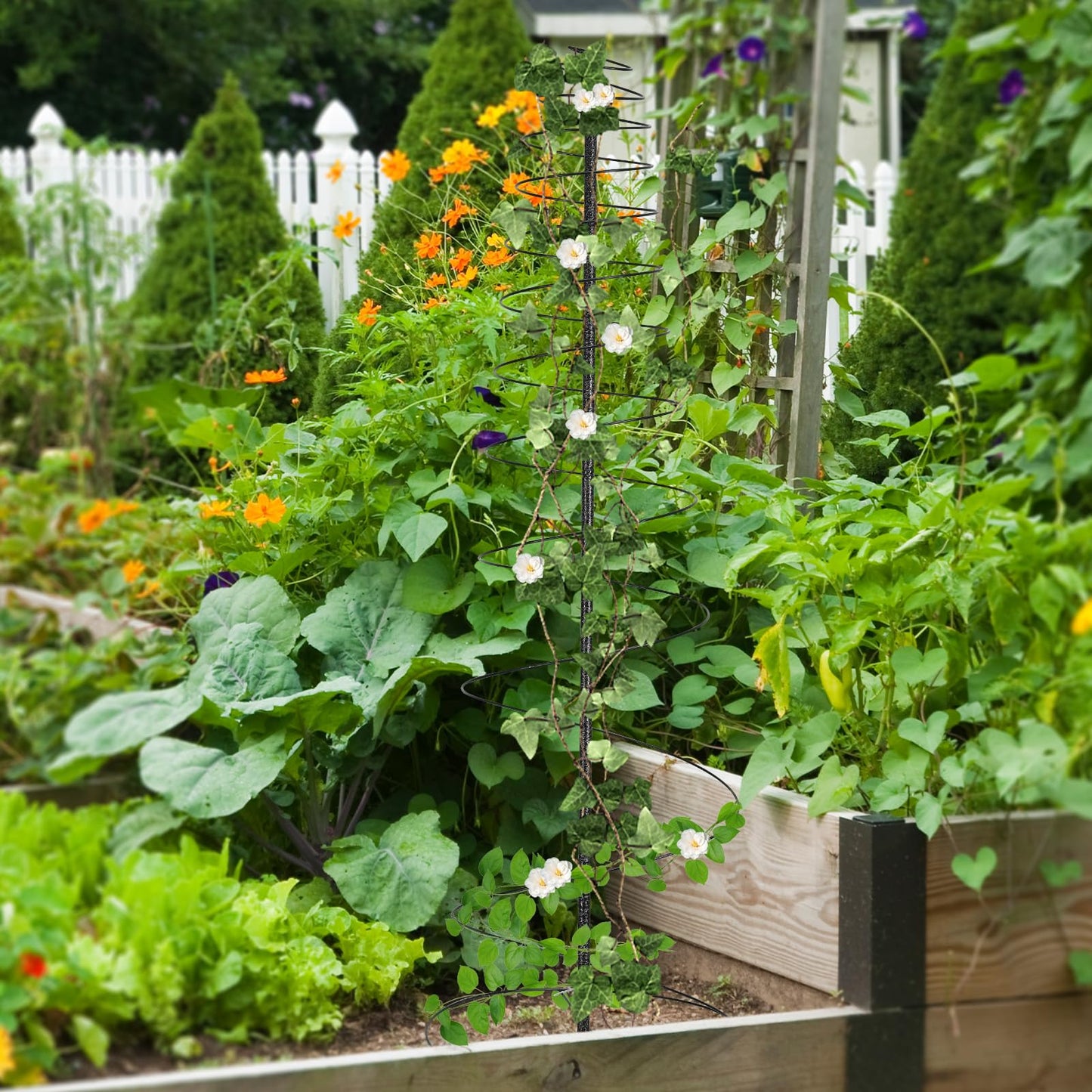 JAOTREL Outdoor Metal Trellis for Climbing Plants, Heavy Duty Rustproof Garden Trellis 60in, Sturdy Plant Support for Roses, Ivy, Tomatoes, Cucumbers, Flowers