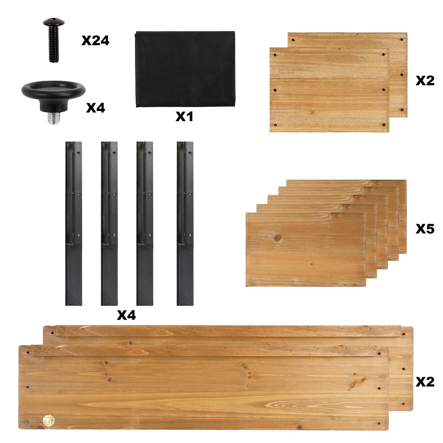 Borsynium Wooden Rectangular Flower Box with Short Iron Legs, Planting Bed for Flowers and Vegetables, Suitable for Garden and Balcony. Dimensions: 31.5×13.9×12.5 inches