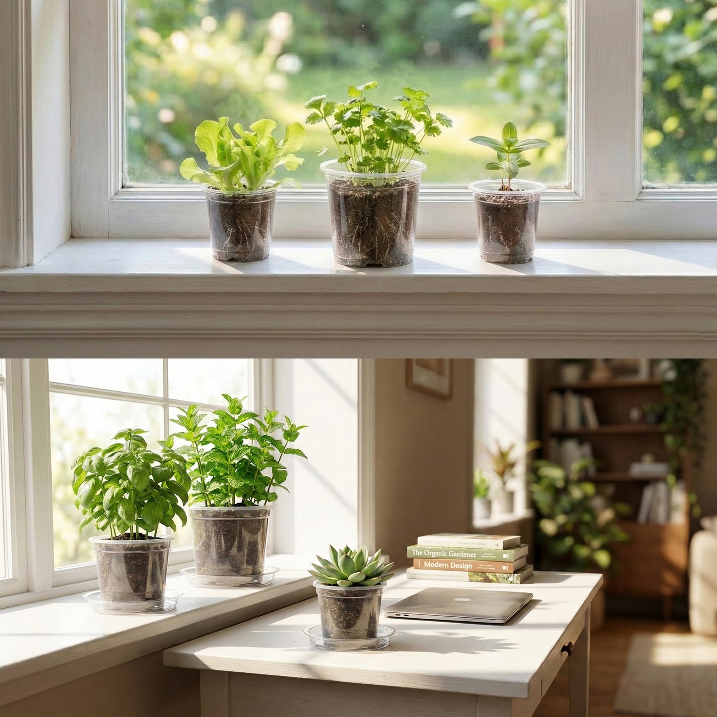 ENNUFO Clear Nursery Pots with Drainage, 30 Pack 4/5/6 Inch Plastic Pots for Indoor Plants, Transparent Seed Starter Pots, Clear Plant Pots with Drainage Holes, Pot Liners for Seedlings & Houseplants