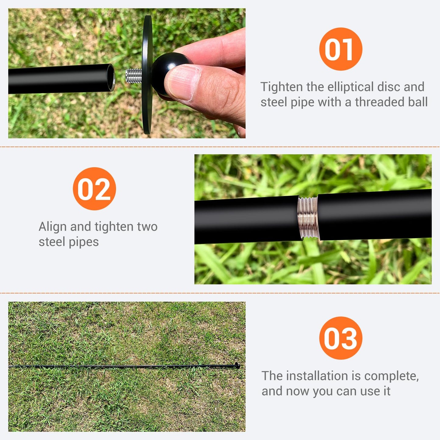 12 Sets Garden Stake Netting Support, Heavy Duty Metal Garden Poles for Netting, Powder Coated Carbon Steel Lawn Plant Support Cage, 72 Inch Garden Fencing Protection Frame